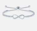 Sterling Silver CZ Infinity Adjustable Bracelet