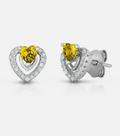 925 Sterling Silver Baby Heart Birthstone CZ Studs