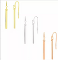 925 Sterling Silver Bar Dangle Earrings