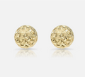 14K Real Solid Yellow Gold Diamond-Cut Round Ball Stud Earrings