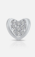 Sterling Silver Heart CZ Stud Earrings