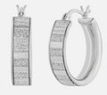 Sterling Silver Glitter Hoop Earrings