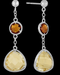 Sterling Silver Multi-Color CZ Earrings