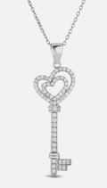 Sterling Silver Key to My Heart Necklace