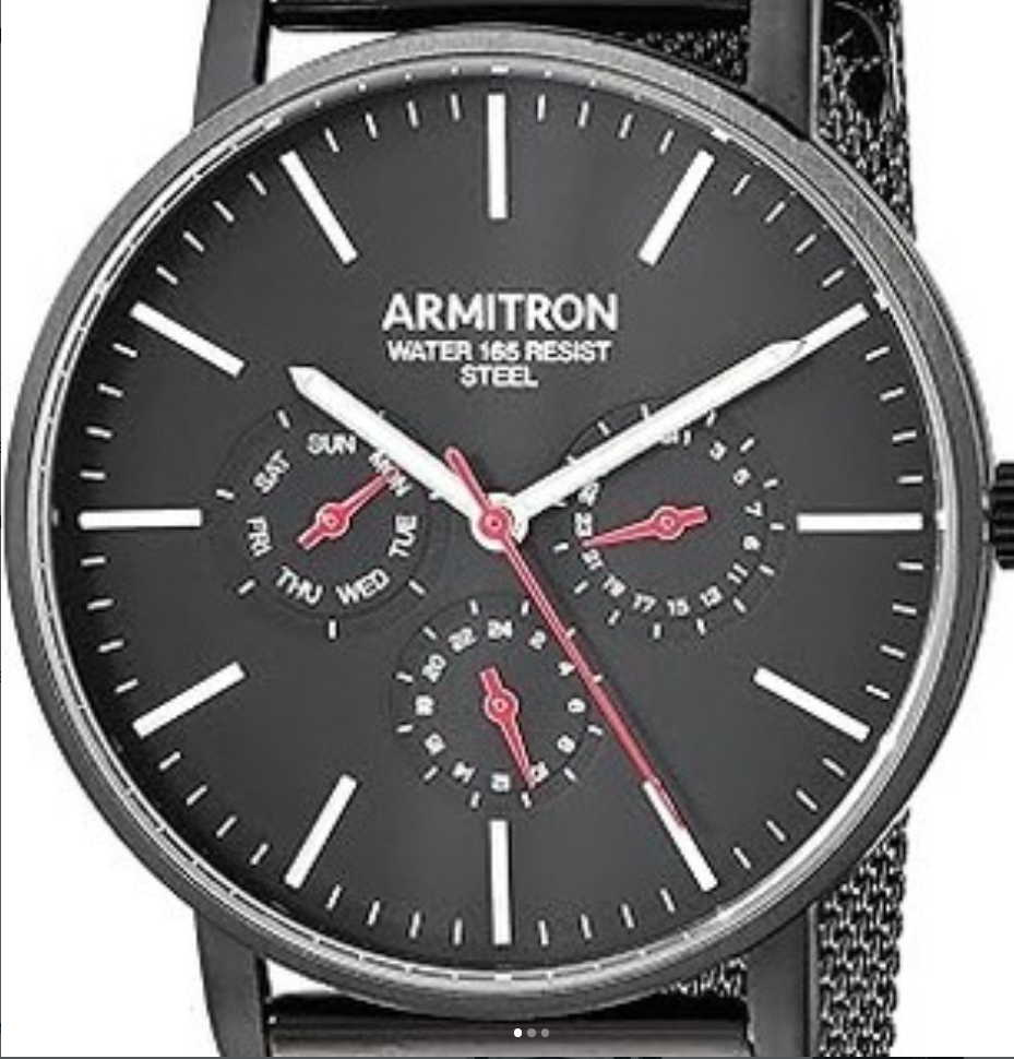 Armitron Men's Multi-Function Dial Black Mesh Bracelet Watch