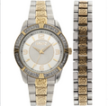 ELGIN Two-Tone Silver Dial Watch and Bracelet Set